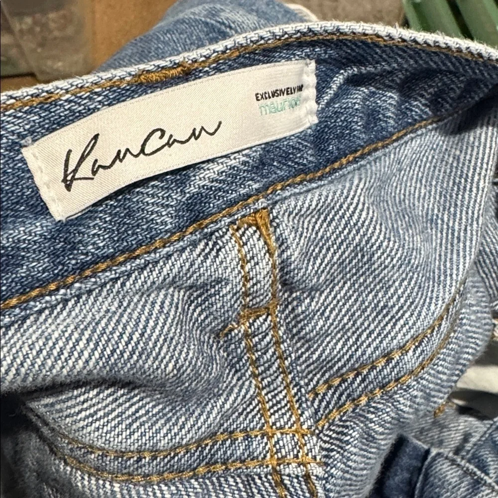 Kancan patchwork jeans denim distressed boyfriend relaxed 30 cotton